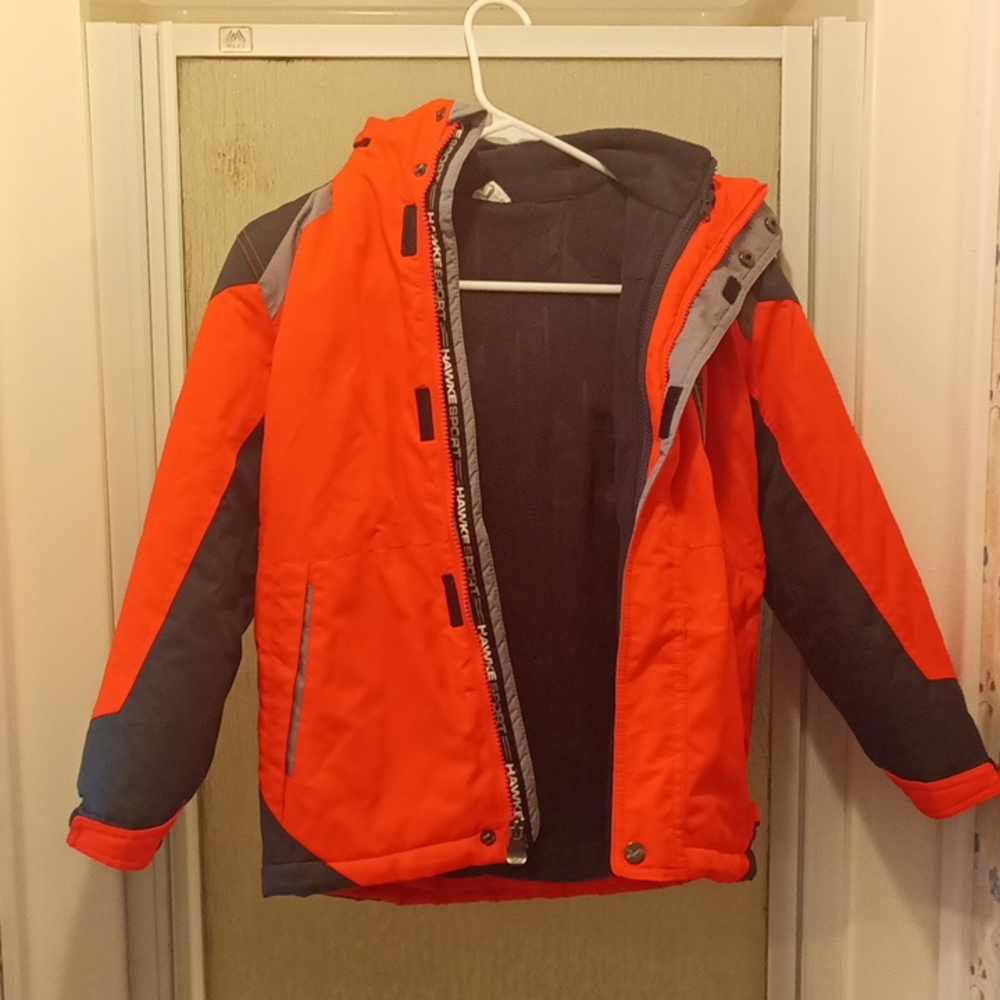 NWOT Hawke&Co Multi layer jacket. Orange with black & gray.